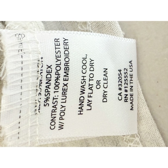 Anthropologie Dolan T-Shirt Aztec Embroidered Red Bronze Woven XS - Picture 6 of 6